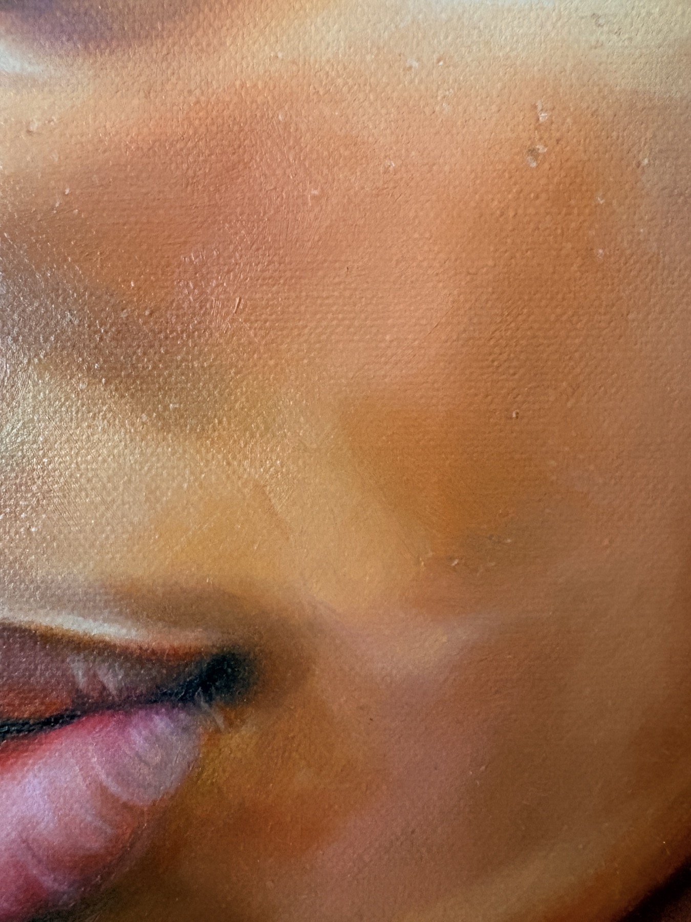Detail from Rooted showing the face and surface texture